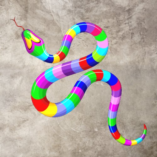 Snake Psychedelic Rainbow Colors Floor Decals