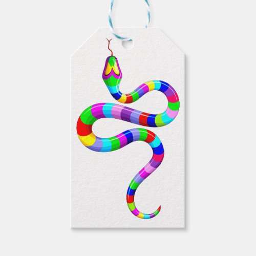 Snake Psychedelic Rainbow Colors Gift Tags