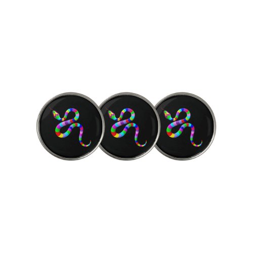 Snake Psychedelic Rainbow Colors Golf Ball Marker