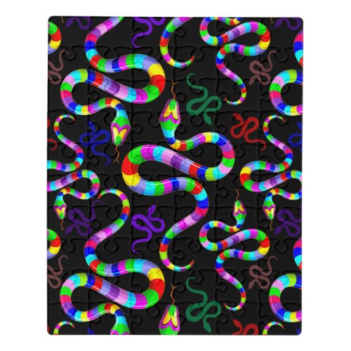 Snake Psychedelic Rainbow Colors Jigsaw Puzzle