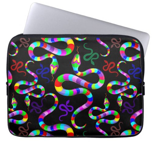 Snake Psychedelic Rainbow Colors Laptop Sleeve