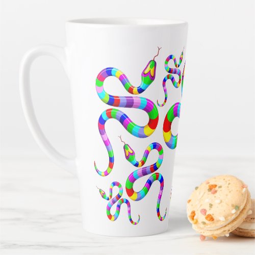 Snake Psychedelic Rainbow Colors Latte Mug