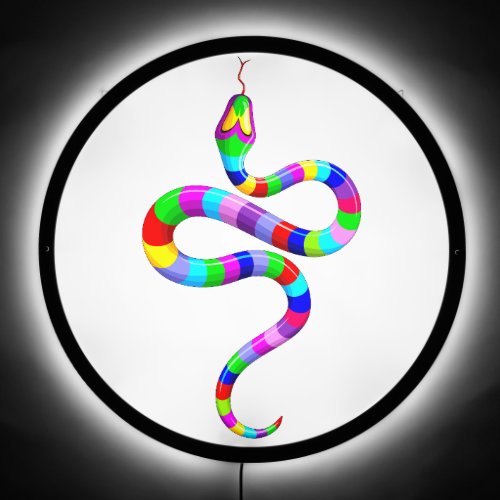 Snake Psychedelic Rainbow Colors LED Sign