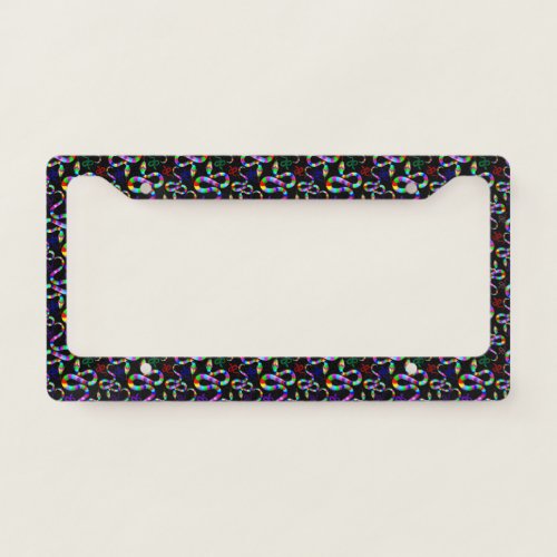 Snake Psychedelic Rainbow Colors License Plate Frame