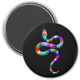 Snake Psychedelic Rainbow Colors Magnet