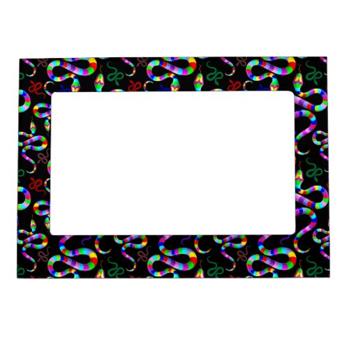 Snake Psychedelic Rainbow Colors Magnetic Frame