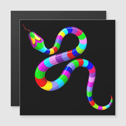 Snake Psychedelic Rainbow Colors Magnetic Invitation