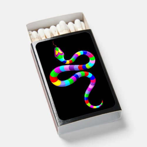 Snake Psychedelic Rainbow Colors Matchboxes