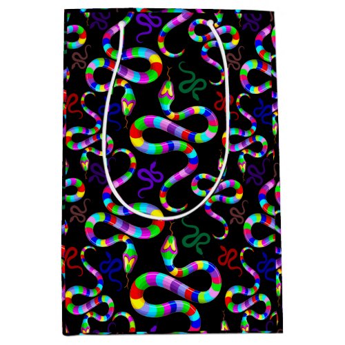 Snake Psychedelic Rainbow Colors Medium Gift Bag