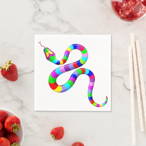 Snake Psychedelic Rainbow Colors Napkins