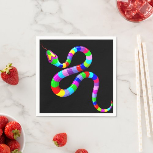 Snake Psychedelic Rainbow Colors Napkins