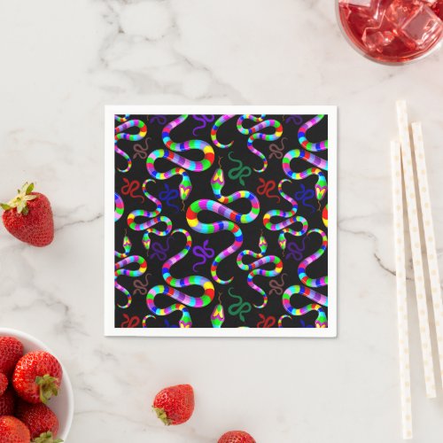 Snake Psychedelic Rainbow Colors Napkins