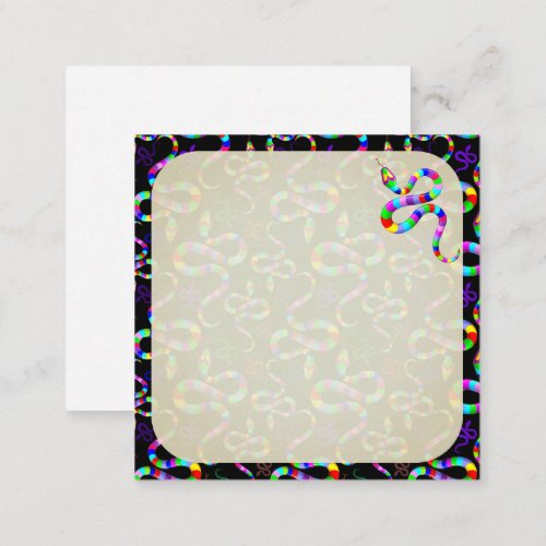 Snake Psychedelic Rainbow Colors Note Card