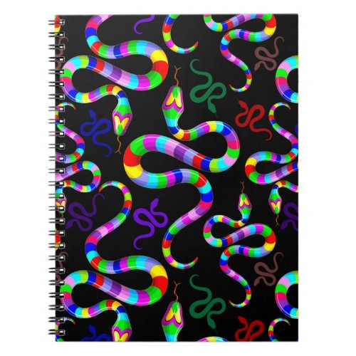 Snake Psychedelic Rainbow Colors Notebook