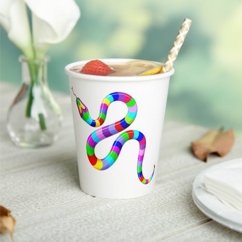Snake Psychedelic Rainbow Colors Paper Cups