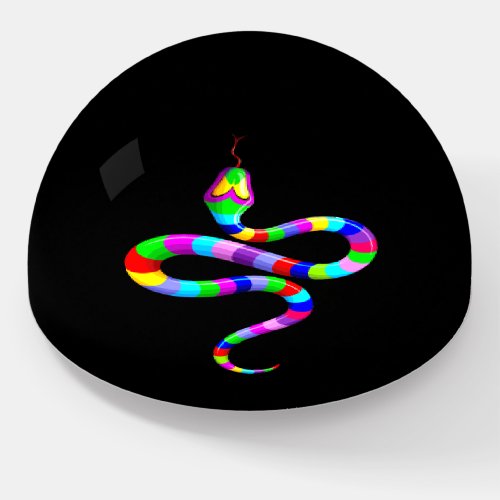 Snake Psychedelic Rainbow Colors Paperweight