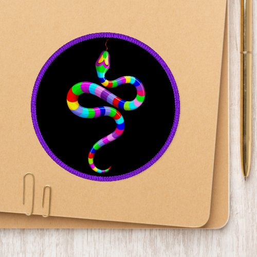 Snake Psychedelic Rainbow Colors Patch