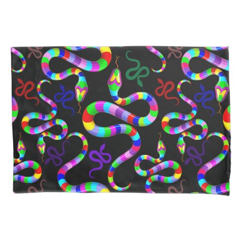 Snake Psychedelic Rainbow Colors Pillow Case