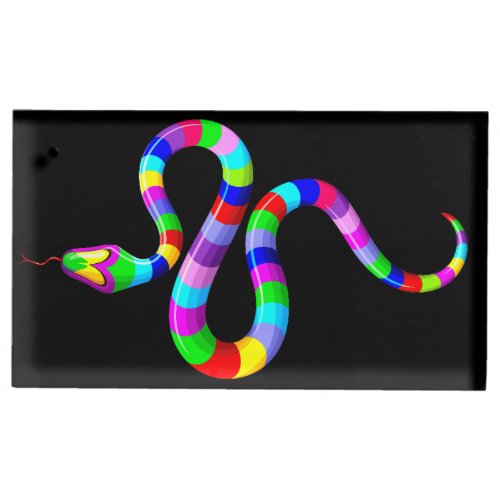 Snake Psychedelic Rainbow Colors Place Card Holder