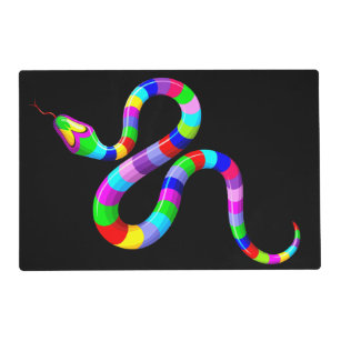 Snake Psychedelic Rainbow Colors Placemat