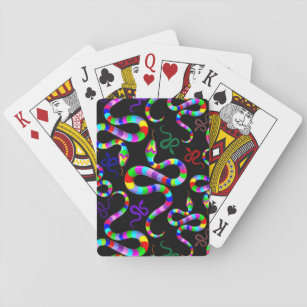 Snake Psychedelic Rainbow Colors Playing Cards