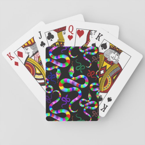 Snake Psychedelic Rainbow Colors Poker Cards