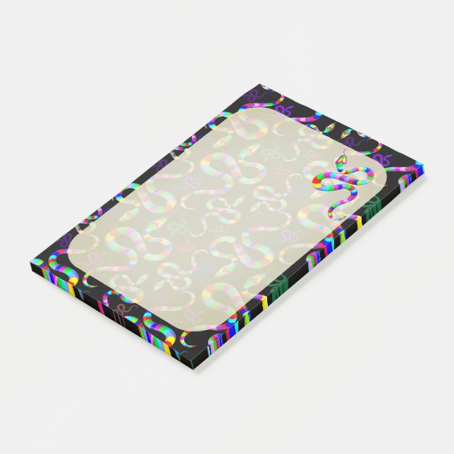 Snake Psychedelic Rainbow Colors Post-it Notes (Angled)