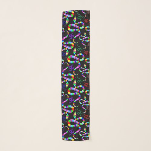 Snake Psychedelic Rainbow Colors Scarf