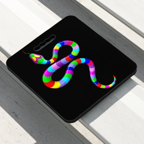 Snake Psychedelic Rainbow Colors Seat Cushion