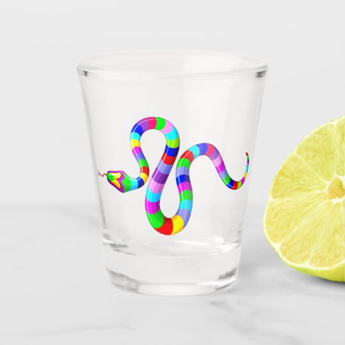 Snake Psychedelic Rainbow Colors Shot Glass