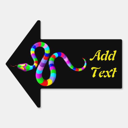 Snake Psychedelic Rainbow Colors Sign