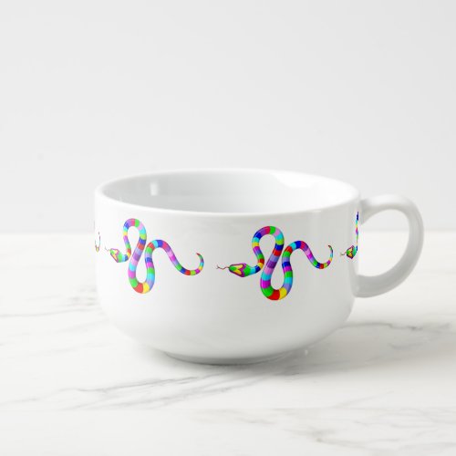 Snake Psychedelic Rainbow Colors Soup Mug