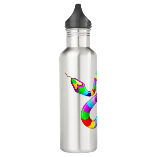 Snake Psychedelic Rainbow Colors Stainless Steel Water Bottle