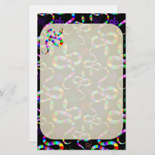 Snake Psychedelic Rainbow Colors Stationery