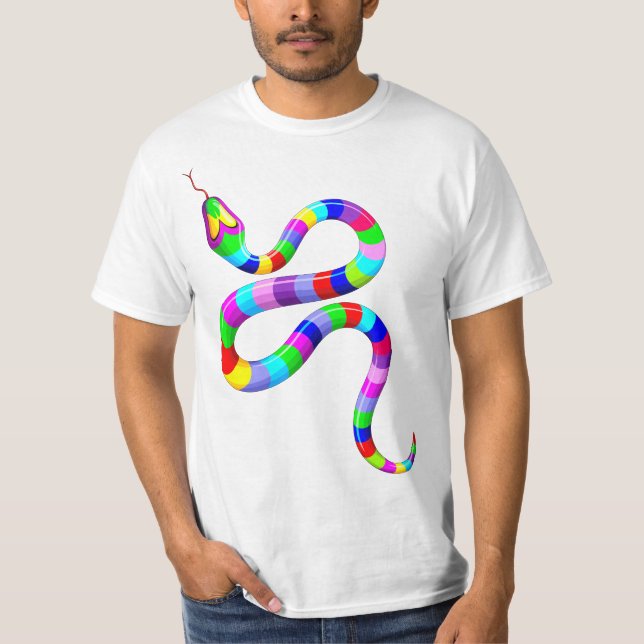 Snake Psychedelic Rainbow Colors T-Shirt (Front)
