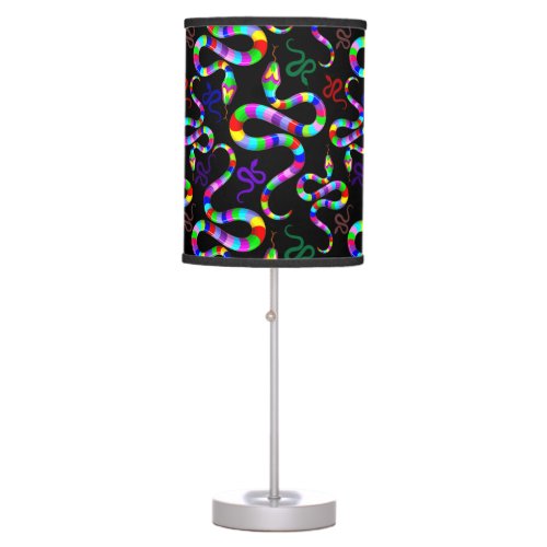 Snake Psychedelic Rainbow Colors Table Lamp