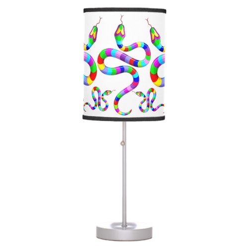 Snake Psychedelic Rainbow Colors Table Lamp