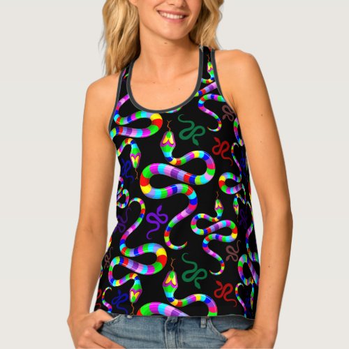 Snake Psychedelic Rainbow Colors Tank Top