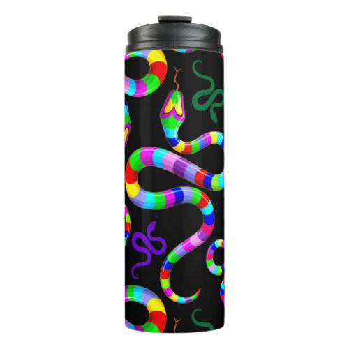 Snake Psychedelic Rainbow Colors Thermal Tumbler