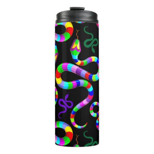 Snake Psychedelic Rainbow Colors Thermal Tumbler