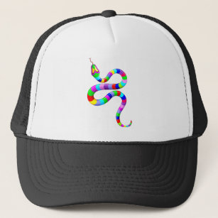 Snake Psychedelic Rainbow Colors Trucker Hat