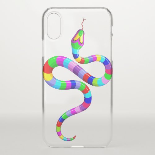 Snake Psychedelic Rainbow Colors iPhone X Case