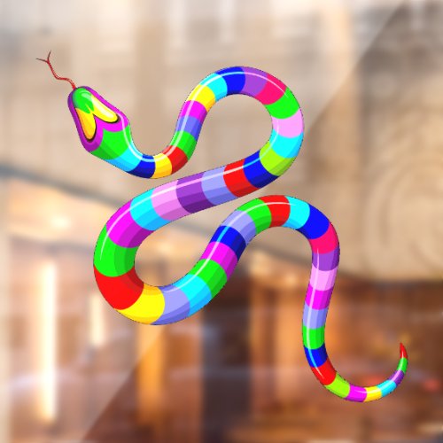 Snake Psychedelic Rainbow Colors Window Cling