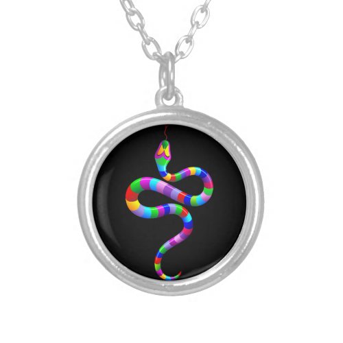 Snake Psychedelic Rainbow Necklace