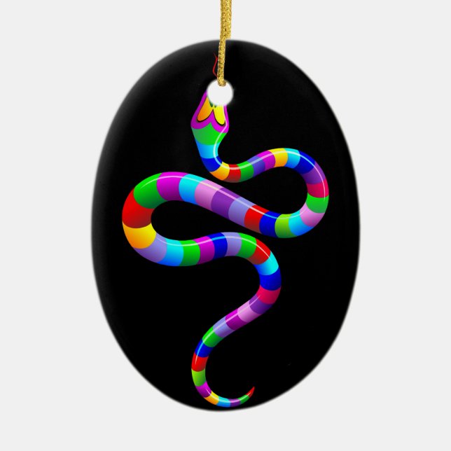 Snake Psychedelic Rainbow Ornament (Front)