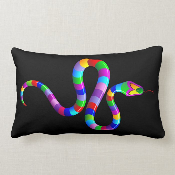 Snake Psychedelic Rainbow Pillow