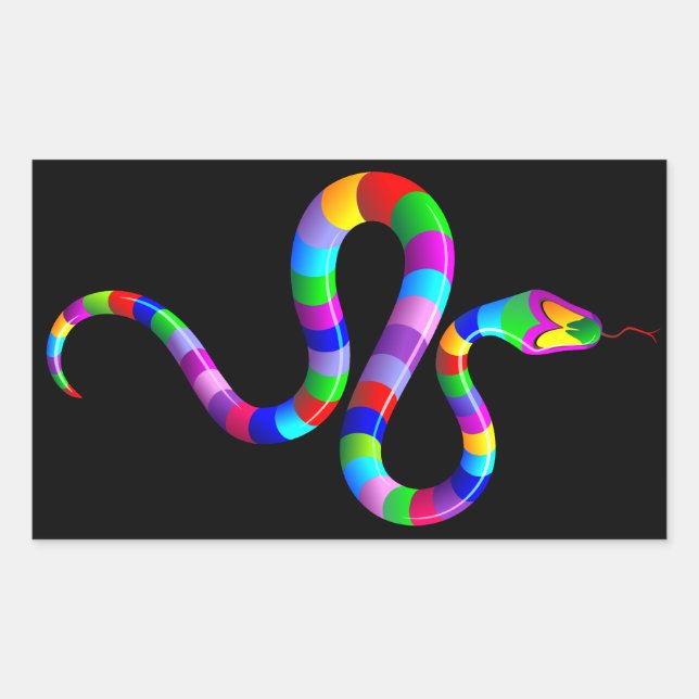Snake Psychedelic Rainbow Sticker (Front)