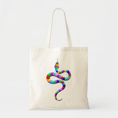 Snake Psychedelic Rainbow Tote Bag