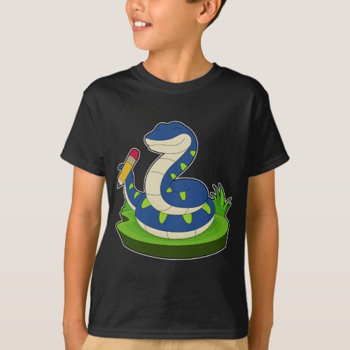 Snake Pupil Pencil School T_Shirt