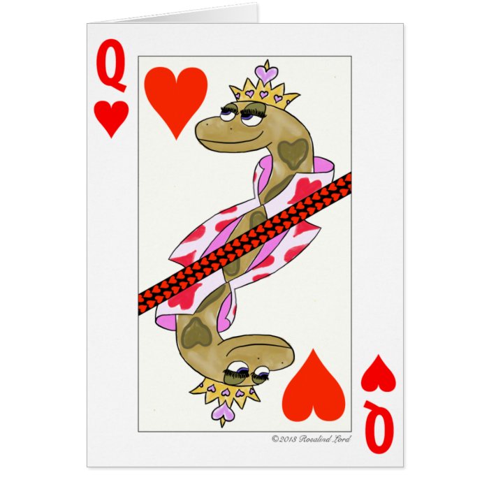 Snake Queen of Hearts Card